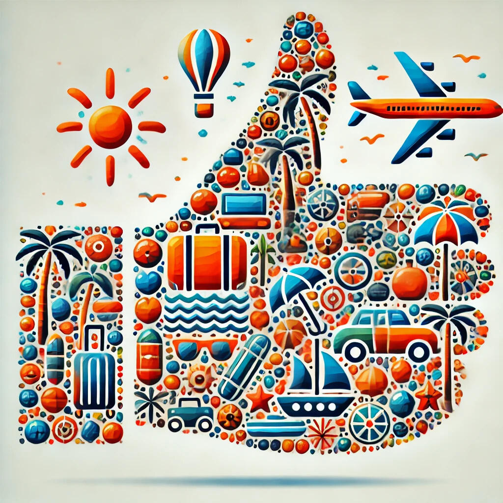 Support for Every Situation Thumbs-up constructed entirely from small holiday-themed icons